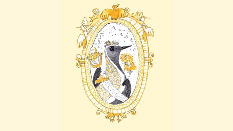 illustration of a bird in a frame