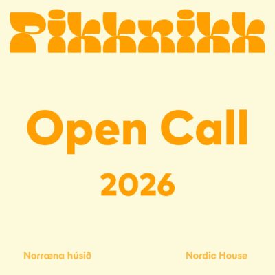Yellow background. Orange letters that spell PIKKNIKK. Open Call 2026.