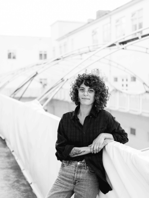 Black and white portrait of Julia Brenner.