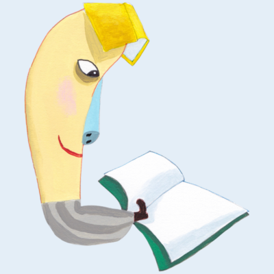 Bokslukaren sitting down reading